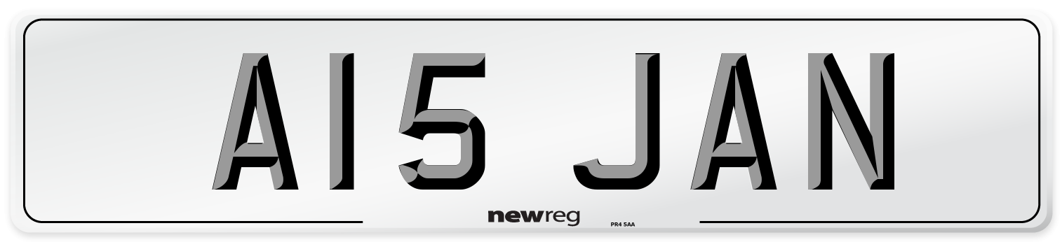 A15 JAN Number Plate from New Reg